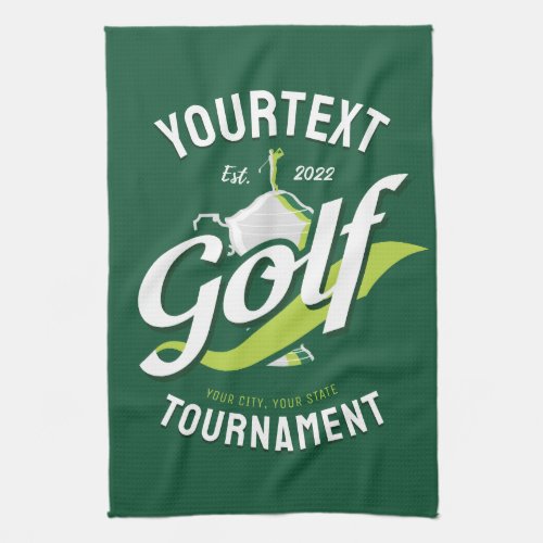 Pro Golfer NAME Golf Trophy Tournament Golfing Kitchen Towel