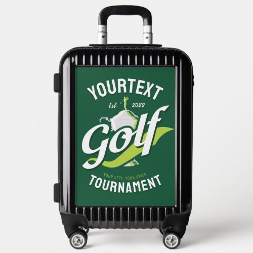 Pro Golfer NAME Golf Trophy Tournament Golfing Luggage