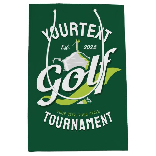 Pro Golfer NAME Golf Trophy Tournament Golfing Medium Gift Bag