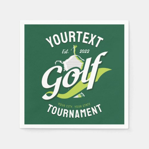 Pro Golfer NAME Golf Trophy Tournament Golfing Napkins