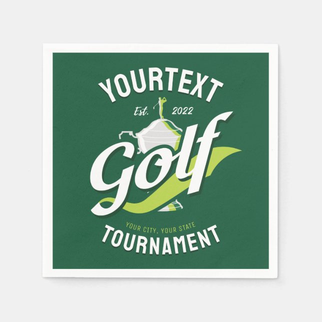 Pro Golfer NAME Golf Trophy Tournament Golfing Napkins (Front)