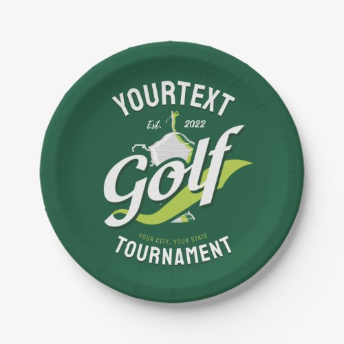 Pro Golfer NAME Golf Trophy Tournament Golfing Paper Plates