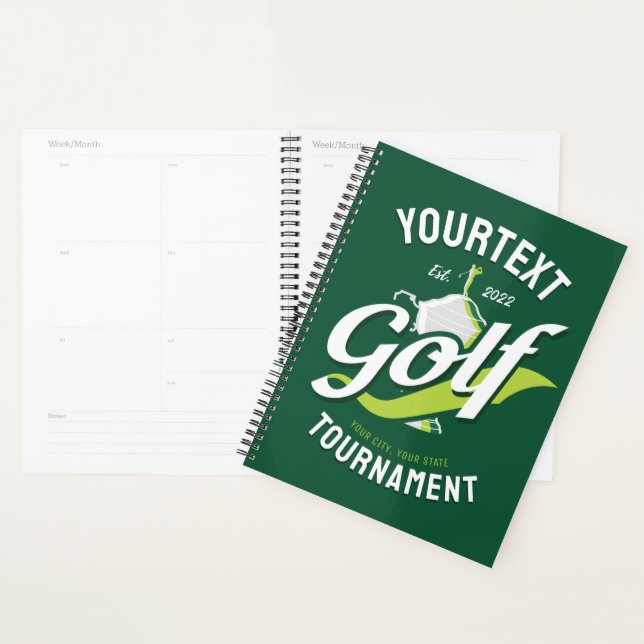 Pro Golfer NAME Golf Trophy Tournament Golfing Planner (Display)