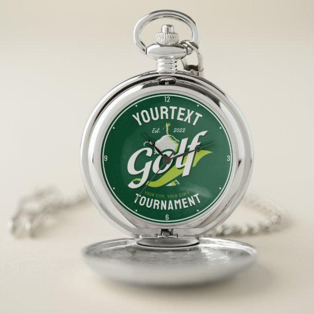 Pro Golfer NAME Golf Trophy Tournament Golfing Pocket Watch (Inside)
