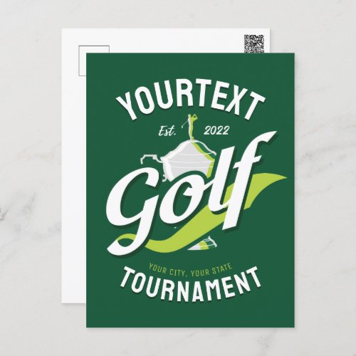 Pro Golfer NAME Golf Trophy Tournament Golfing Postcard
