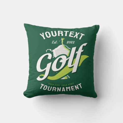 Pro Golfer NAME Golf Trophy Tournament Golfing Throw Pillow