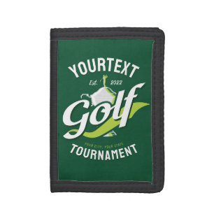 Pro Golfer NAME Golf Trophy Tournament Golfing Tri-fold Wallet