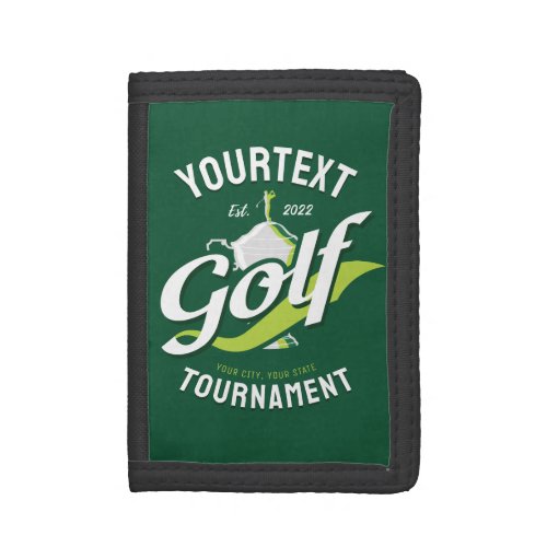 Pro Golfer NAME Golf Trophy Tournament Golfing Trifold Wallet