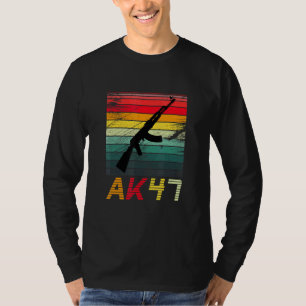 Pro Gun 2nd Amendment Ak47 Rifle Retro Vintage Sun T-Shirt