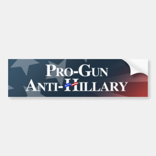 Pro-Gun Anti-Hillary - white -.png Bumper Sticker