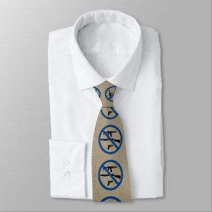 Pro Gun Control Custom Text Faux Beige Linen Neck Tie