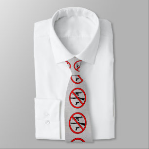 Pro Gun Control Custom Text Faux Gray Linen Tie