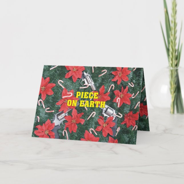 Pro Gun Piece On Earth Christmas Holiday Card (Front)