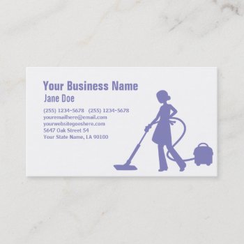 Pro House Cleaning Service Business Card by ArtbyMonica at Zazzle