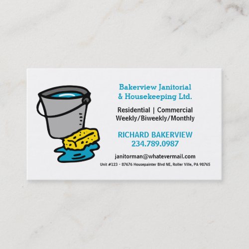 Pro Housecleaning Maid or Janitor Service Business Card
