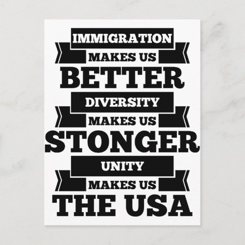 Pro immigration postcard