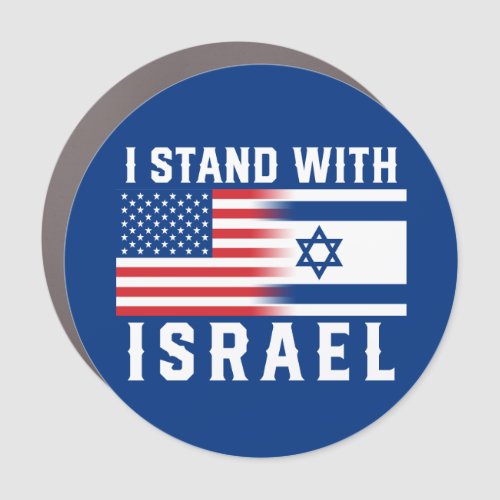 Pro_Israel American Flag I Stand With Israel Car Magnet