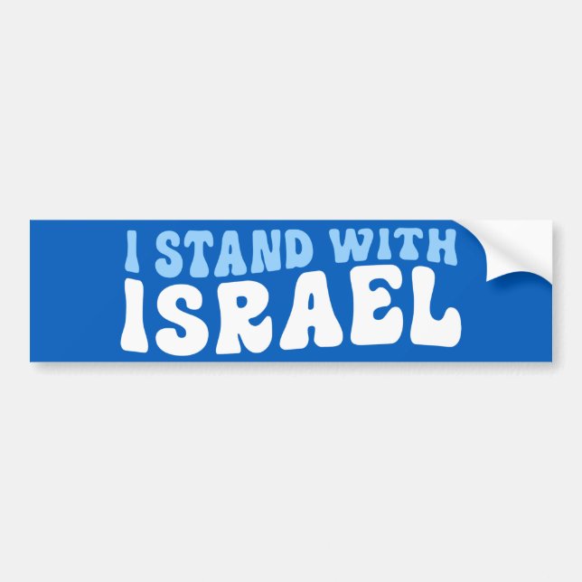 Pro-Israel Retro I Stand With Israel Bumper Sticker (Front)