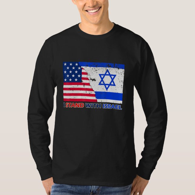 Pro Israel Supporter I Stand With Israel Patriotic T-Shirt (Front)