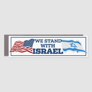 Pro-Israel We Stand With Israel Bumper Car Magnet