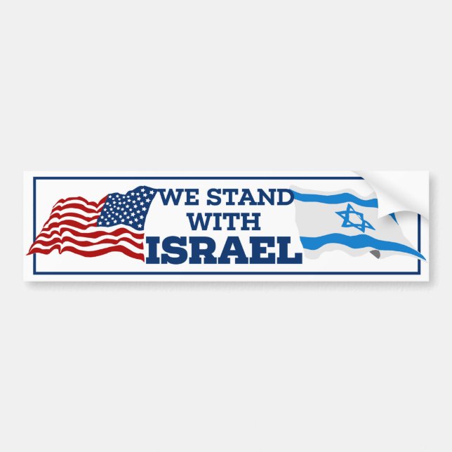 Pro-Israel We Stand With Israel Bumper Sticker (Front)
