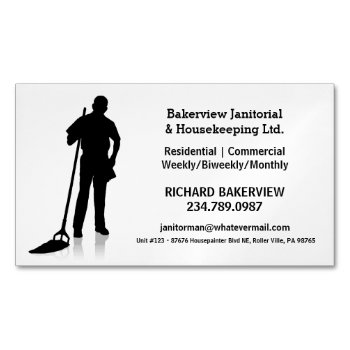 Pro Janitorial Housecleaning Magnet Advertisment by PartyHearty at Zazzle