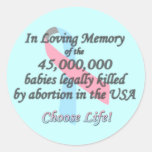 Pro Life, Abortion Statistics Classic Round Sticker