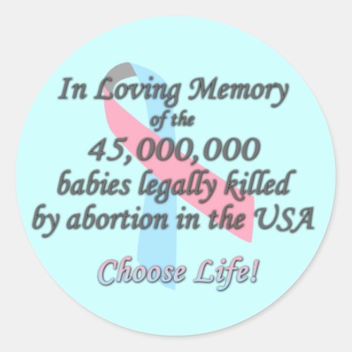 Pro Life Abortion Statistics Classic Round Sticker