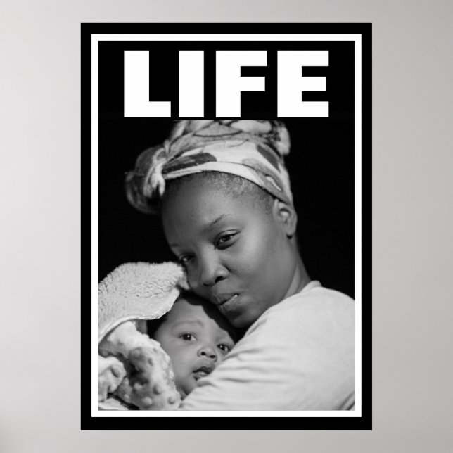 PRO-LIFE AFRICAN AMERICAN MOTHER AND BABY POSTER (Front)