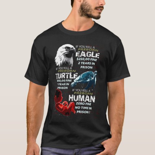 Pro Life Anti Abortion Eagle Turtle Human Women Me T_Shirt