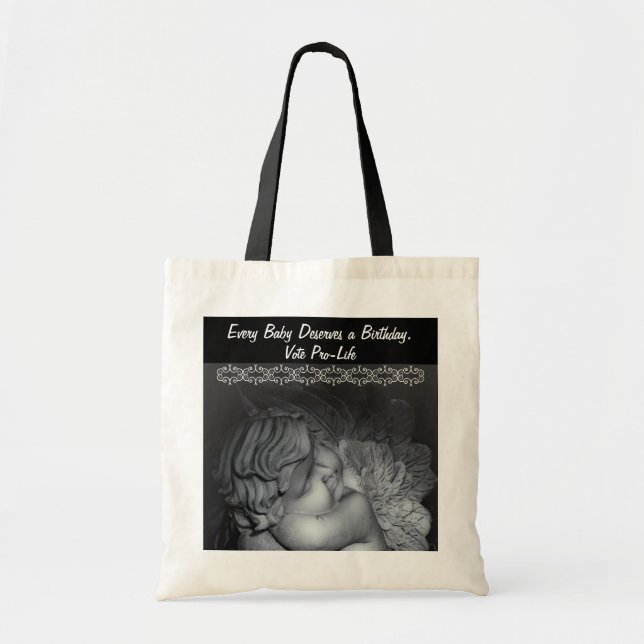Pro-life baby angel vote pro-life bag (Front)