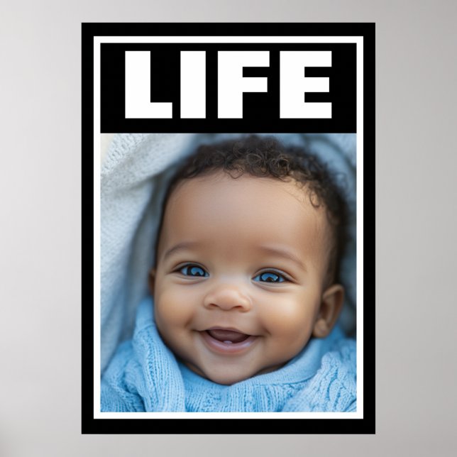 Pro-Life Baby Beautiful Black Baby Boy Smiling Poster (Front)