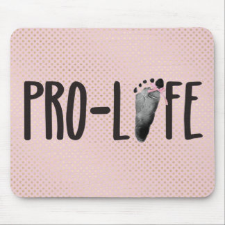 Pro-Life Baby Footprint on Dots Mouse Pad