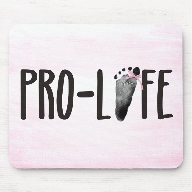 Pro-Life Baby Footprint on Pink Mouse Pad (Front)