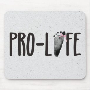 Pro-Life Baby Footprint on Terrazzo Mouse Pad