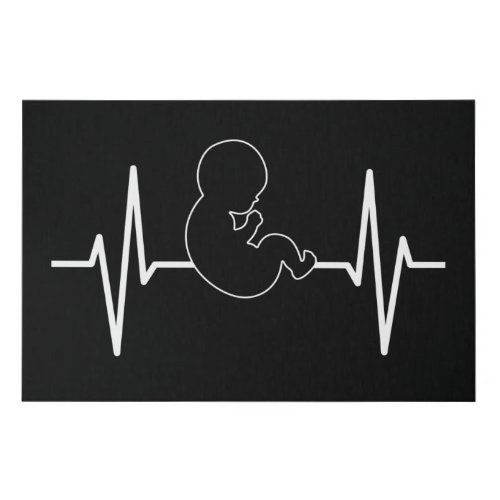 Pro_Life Baby Heartbeat Pulse EKG Christian Faith Faux Canvas Print