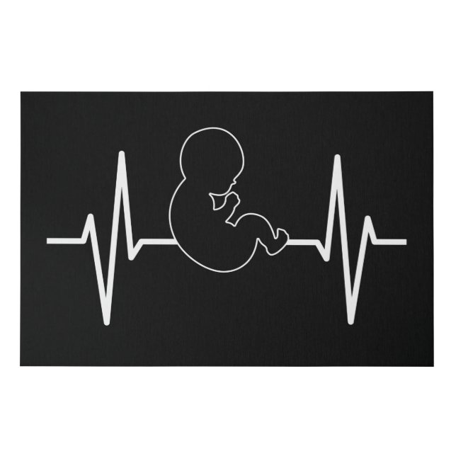Pro-Life Baby Heartbeat Pulse EKG: Christian Faith Faux Canvas Print (Front)