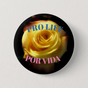 Pro life bilingual rose pin