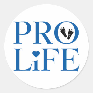 Pro Life Blue Classic Round Sticker