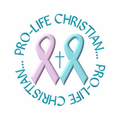 Pro_Life Christian wCross  PinkBlue Ribbons Cutout