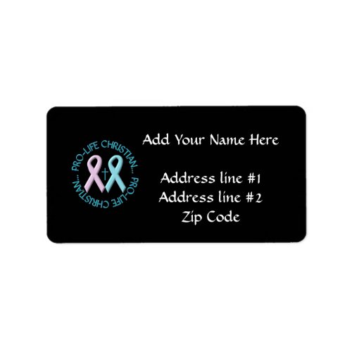 Pro_Life Christian wCross  PinkBlue Ribbons Label
