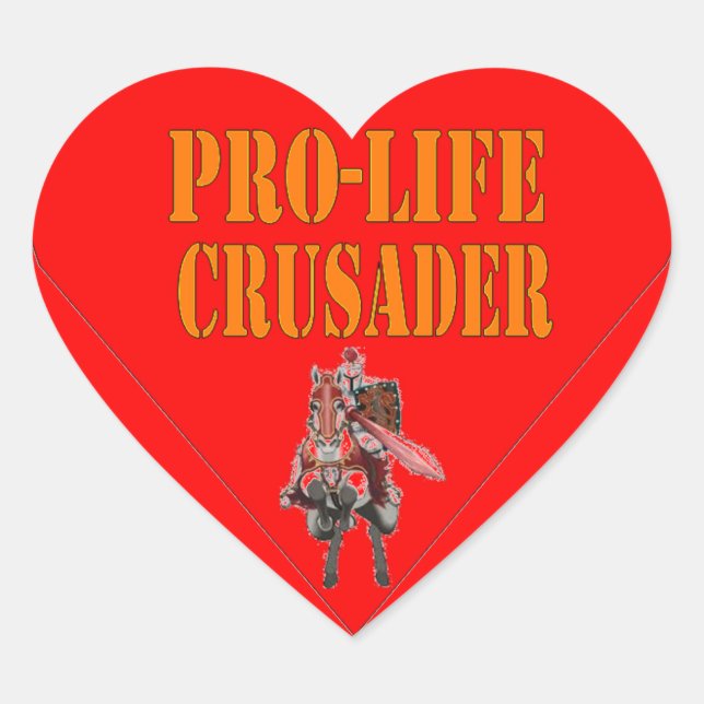 PRO LIFE CRUSADER HEART STICKER (Front)