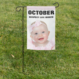 PRO-LIFE CUTE BABY GIRL RESPECT LIFE MONTH GARDEN FLAG