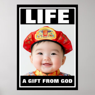 PRO-LIFE CUTE SMILING CHINESE BABY LIFE POSTER