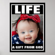 PRO-LIFE CUTE SMILING DOWN SYNDROME BABY LIFE  POSTER