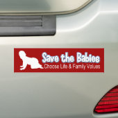 Pro-Life Diaper Parody Save the Babies Anti-Aborti Bumper Sticker (On Car)