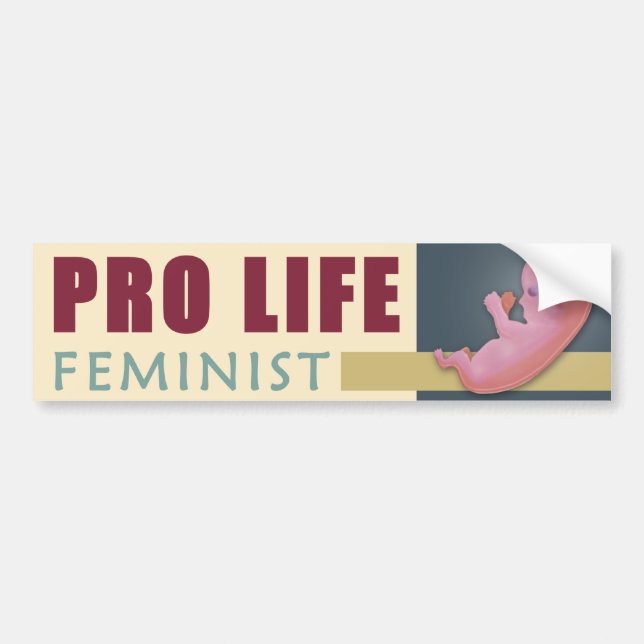 Pro Life Feminist Bumper Sticker (Front)