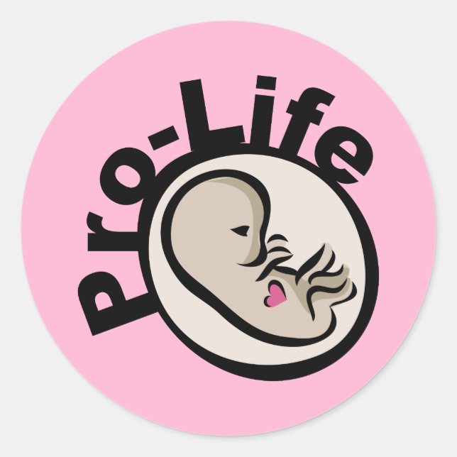Pro-Life Fetus Design Classic Round Sticker (Front)