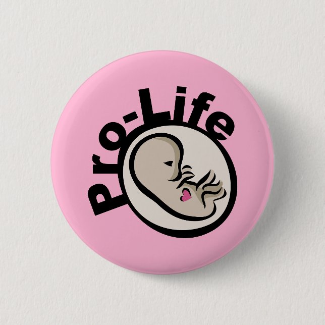 Pro-Life Fetus Design Pinback Button (Front)