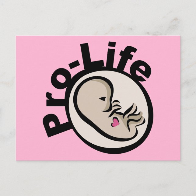 Pro-Life Fetus Design Postcard (Front)